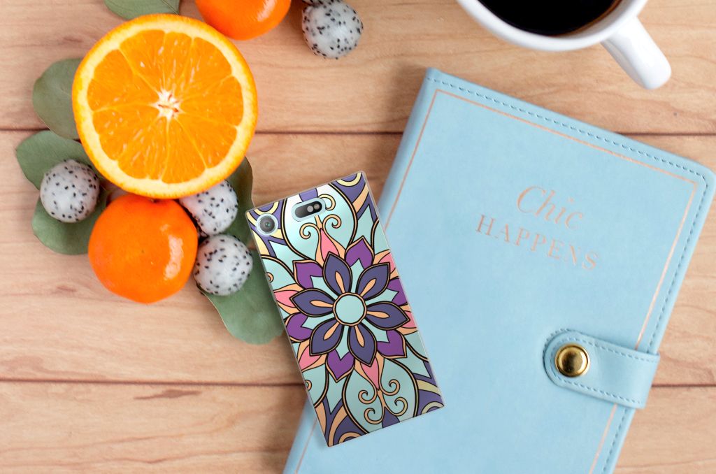 Sony Xperia XZ1 Compact TPU Case Purple Flower