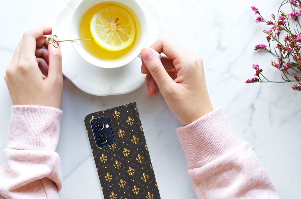 OPPO Find X5 Lite | Reno7 5G Hoesje met Magneet Franse Lelie - B2C Telecom