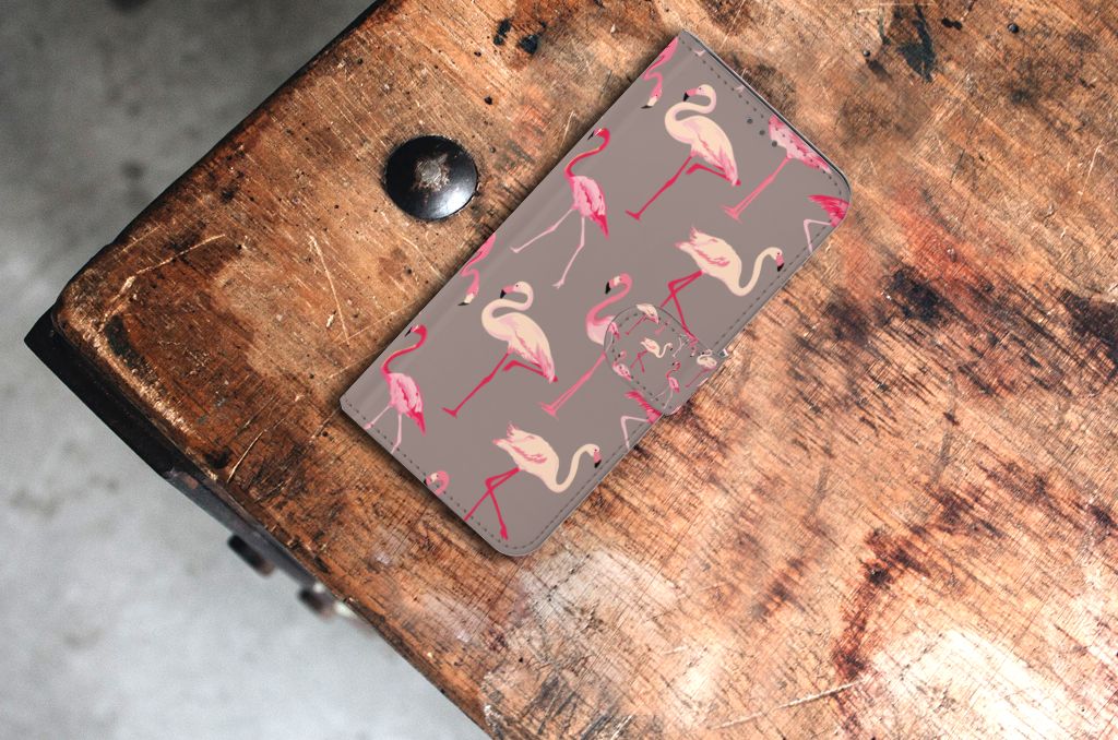 Samsung Galaxy S21 Plus Telefoonhoesje met Pasjes Flamingo