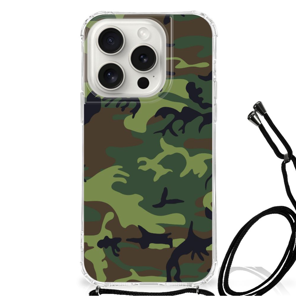 iPhone 15 Pro Doorzichtige Silicone Hoesje Army Dark B2C Telecom