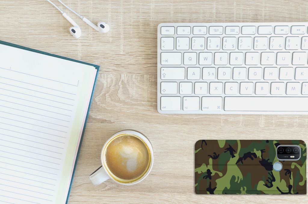 OPPO A53 | A53s Hoesje met Magneet Army Dark - B2C Telecom