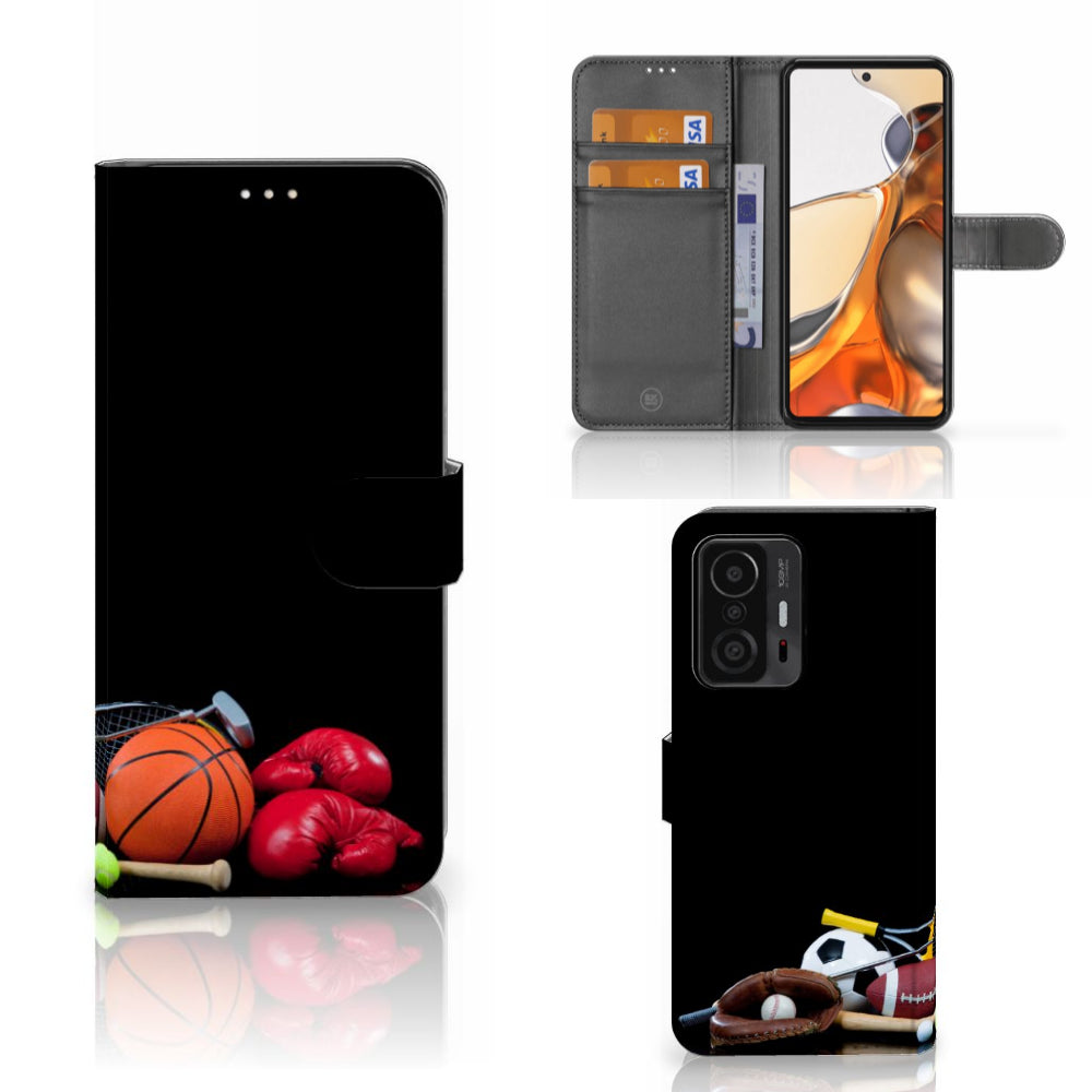 Xiaomi 11T | 11T Pro Wallet Case met Pasjes Sports met sportafbeeldingen en ruimte voor pasjes.