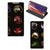 Samsung Galaxy Note20 Magnet Case Cartoon met levendige cartoon dierenprints op een zwarte achtergrond.