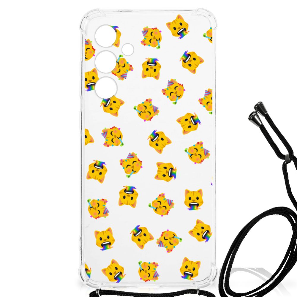 Doorzichtige Silicone Hoesje voor Samsung Galaxy A55 Katten Emojis B2C Telecom