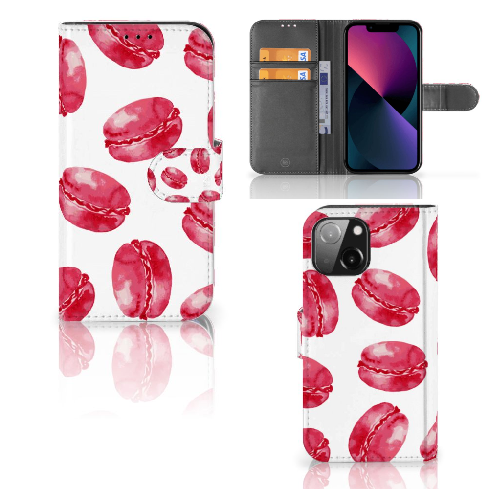 iPhone 13 Mini Book Cover Pink Macarons