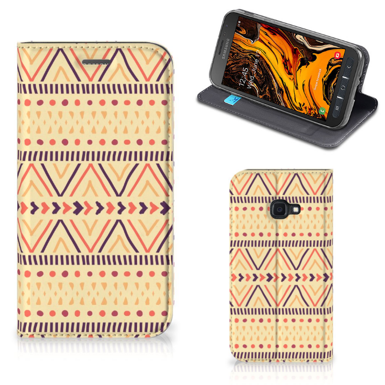 Samsung Galaxy Xcover 4s Hoesje met Magneet Aztec Yellow