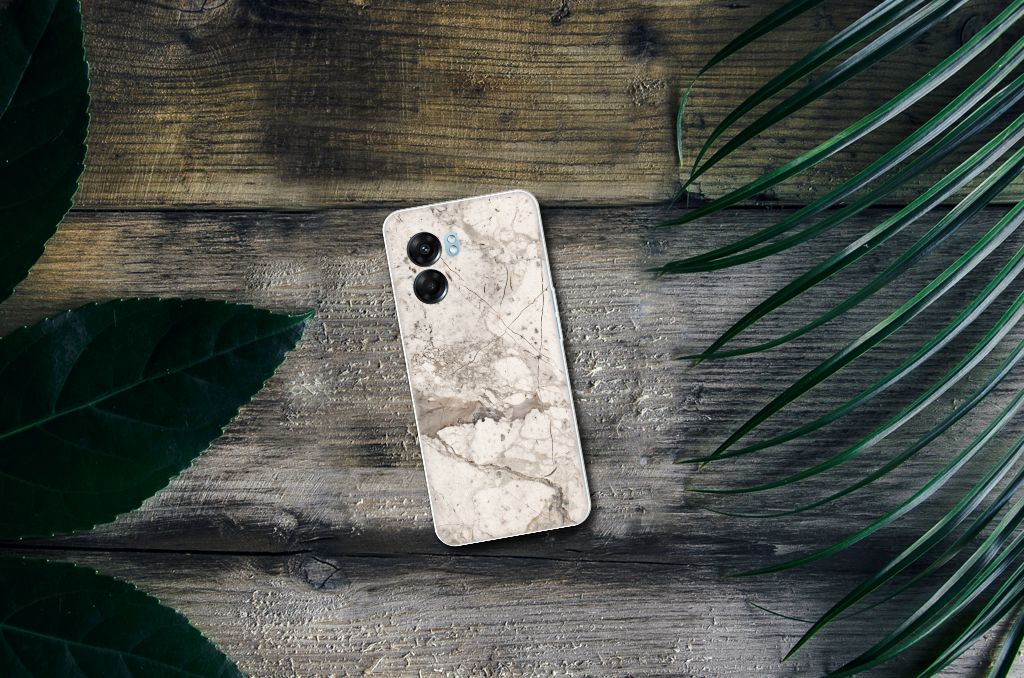 OPPO A77 | A57 5G TPU Siliconen Hoesje Marmer Beige B2C Telecom