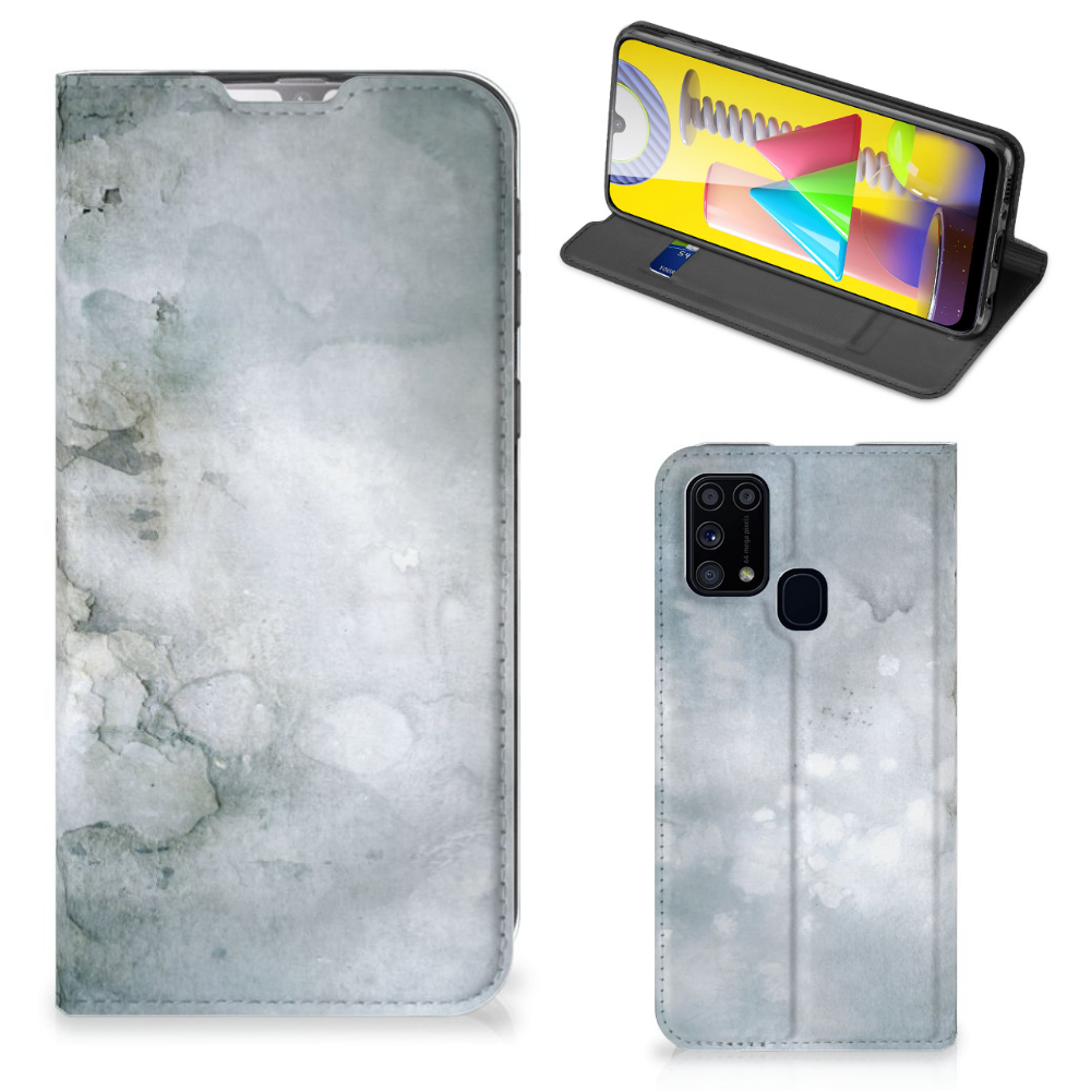 Bookcase Samsung Galaxy M31 Painting Grey - B2C Telecom
