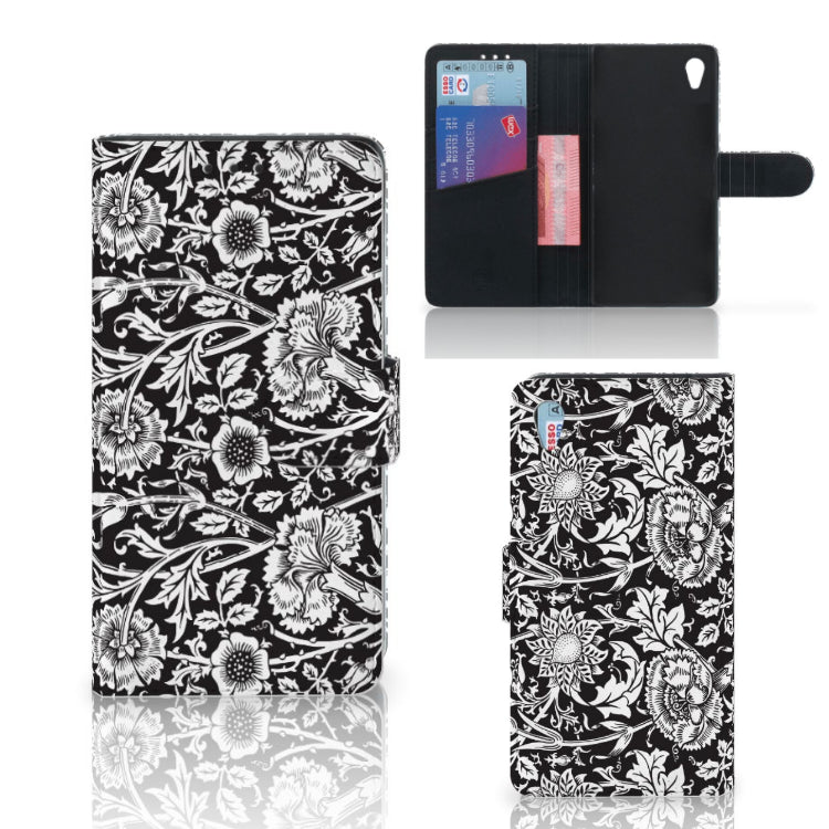 Sony Xperia Z3 Hoesje Black Flowers