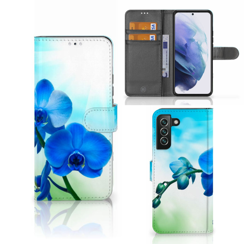 Samsung Galaxy S22 Plus Hoesje Orchidee Blauw - Cadeau voor je Moeder