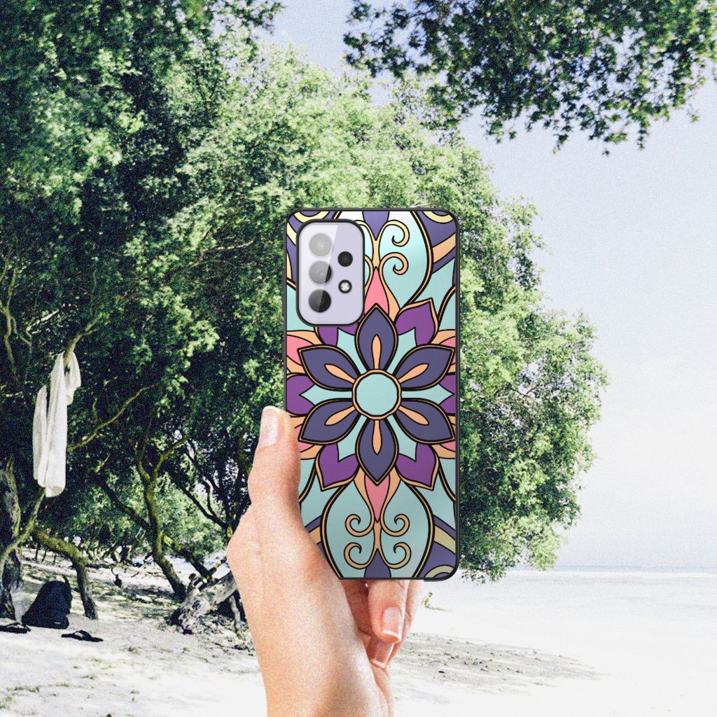 Samsung Galaxy A33 5G Bloemen Hoesje Purple Flower B2C Telecom