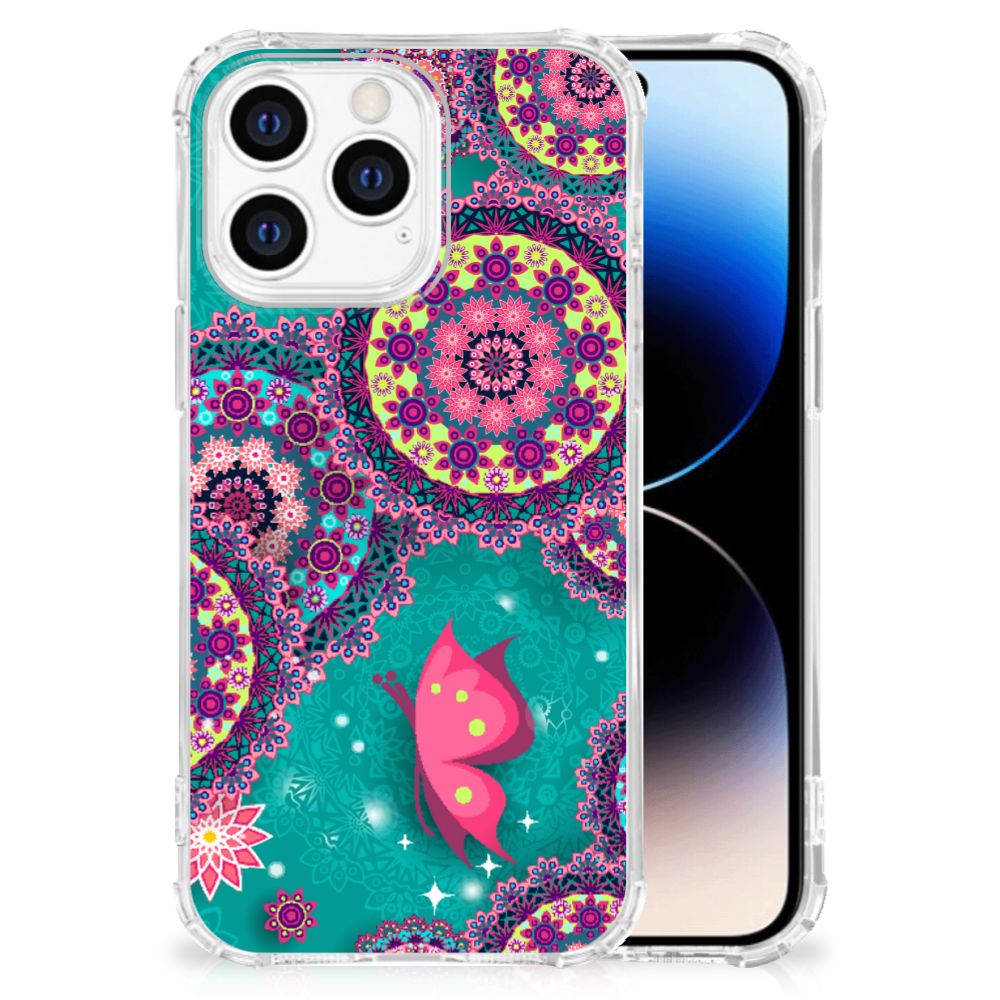 iPhone 14 Pro Back Cover Cirkels en Vlinders