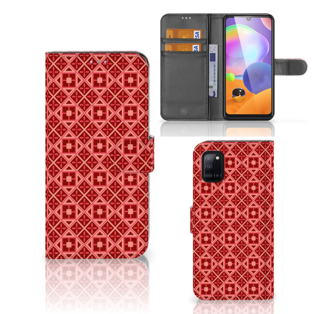 Samsung Galaxy A31 Telefoon Hoesje Batik Rood