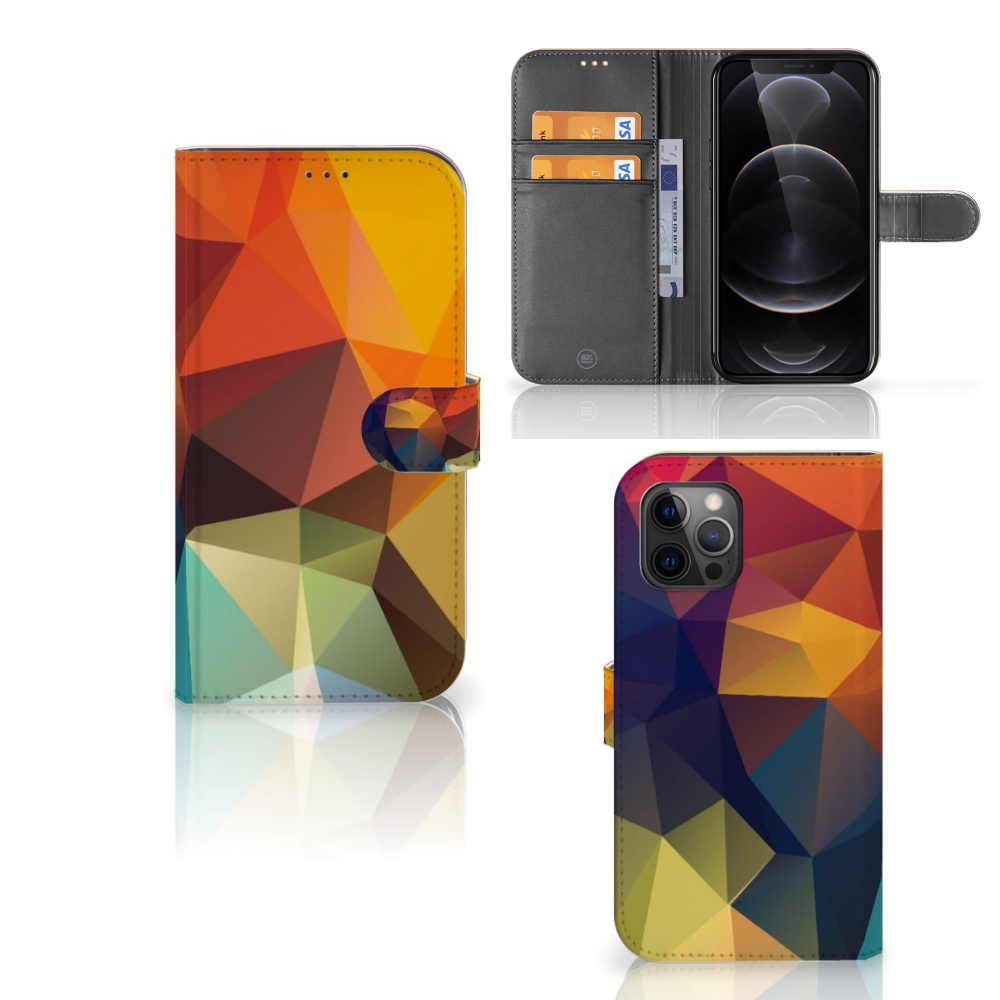 Apple iPhone 12 Pro Max Book Case Polygon Color