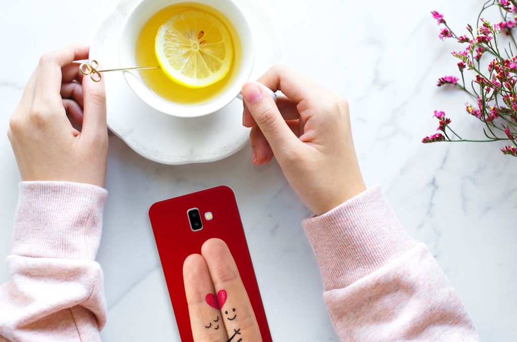 Samsung Galaxy J6 Plus (2018) Silicone Back Cover Liefde - Origineel Romantisch Cadeau