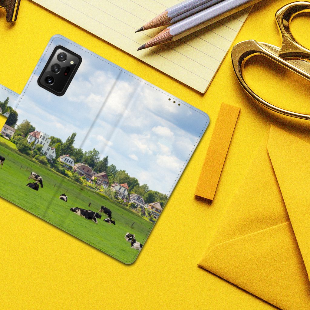 Samsung Galaxy Note20 Ultra Telefoonhoesje met Pasjes Koeien