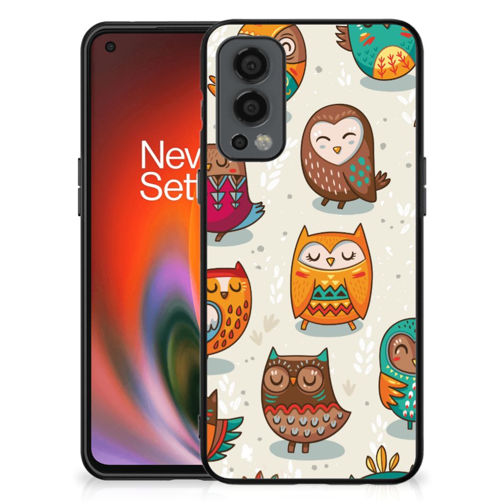 OnePlus Nord 2 Dierenprint Telefoonhoesje Vrolijke Uilen