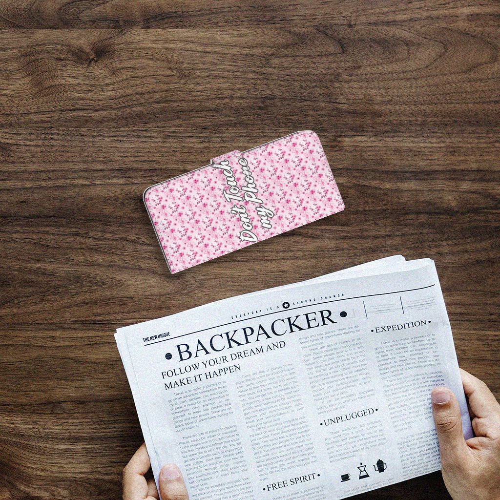 Motorola Moto G100 Portemonnee Hoesje Flowers Pink DTMP