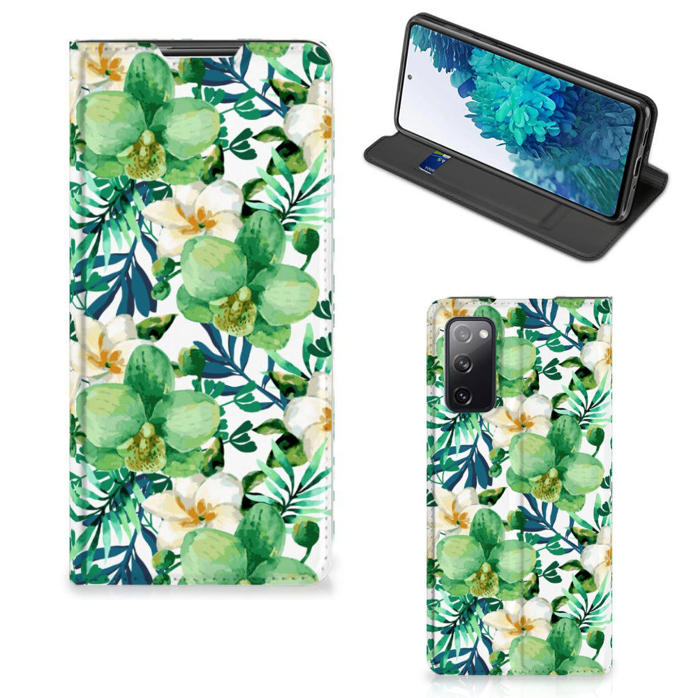 Samsung Galaxy S20 FE Smart Cover Orchidee Groen
