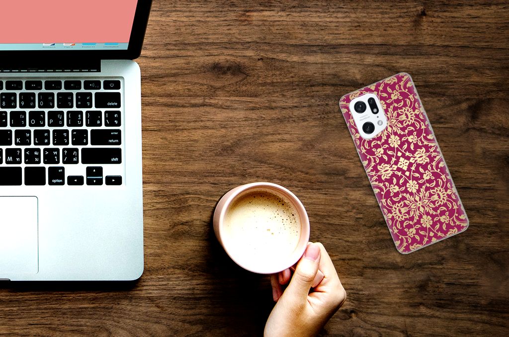 Siliconen Hoesje OPPO Find X5 Pro Barok Pink B2C Telecom