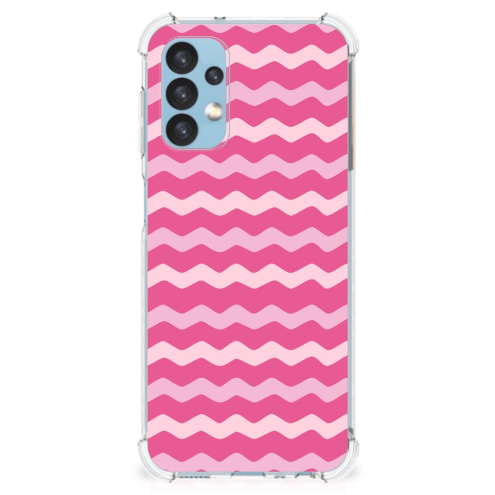 Samsung Galaxy A13 (4G) Doorzichtige Silicone Hoesje Waves Pink B2C Telecom