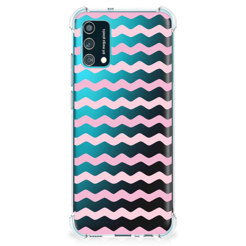 Samsung Galaxy M02s | A02s Doorzichtige Silicone Hoesje Waves Roze B2C Telecom