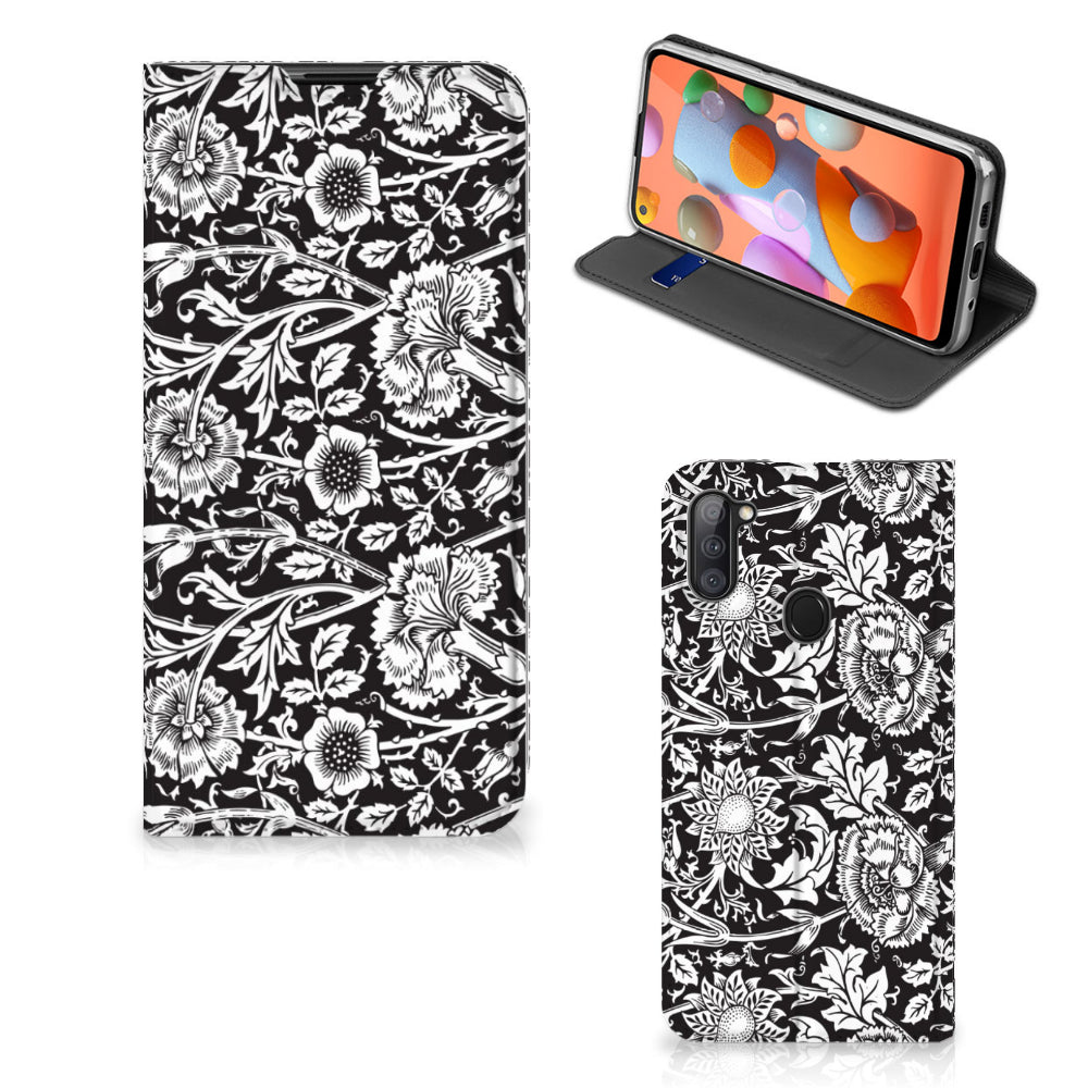Samsung Galaxy M11 | A11 Smart Cover Black Flowers