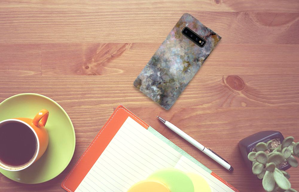 Samsung Galaxy S10 Plus Standcase Marmer Grijs