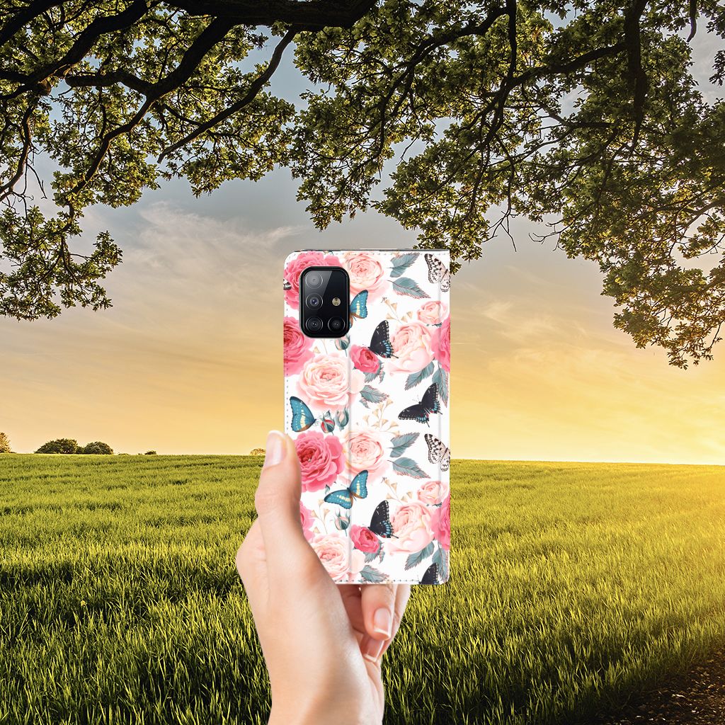 Samsung Galaxy A71 Smart Cover Butterfly Roses - B2C Telecom