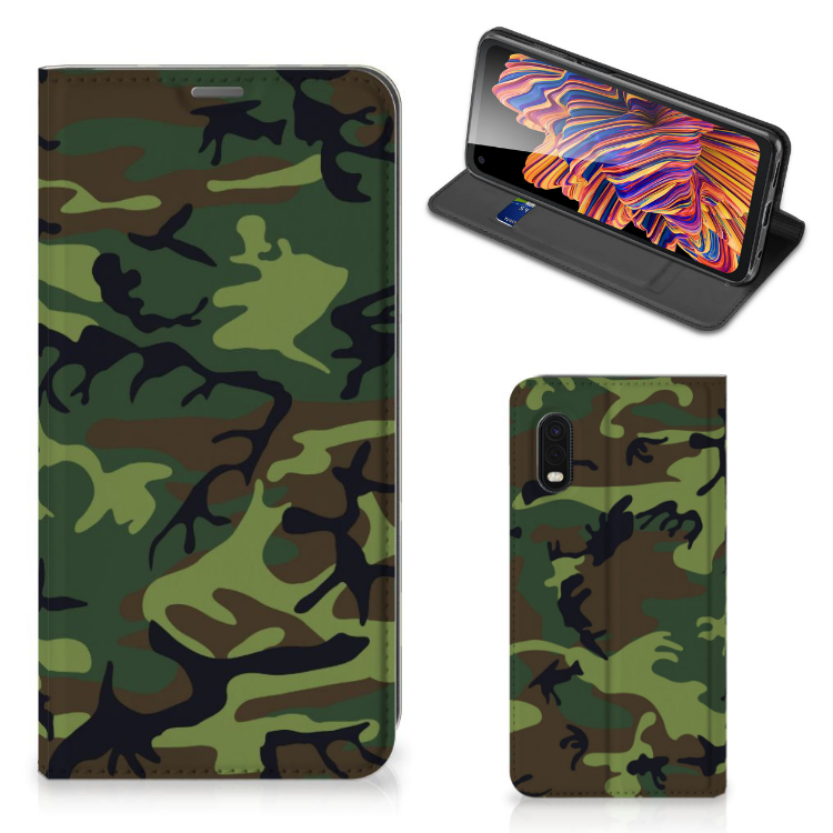 Samsung Xcover Pro Hoesje met Magneet Army Dark - B2C Telecom