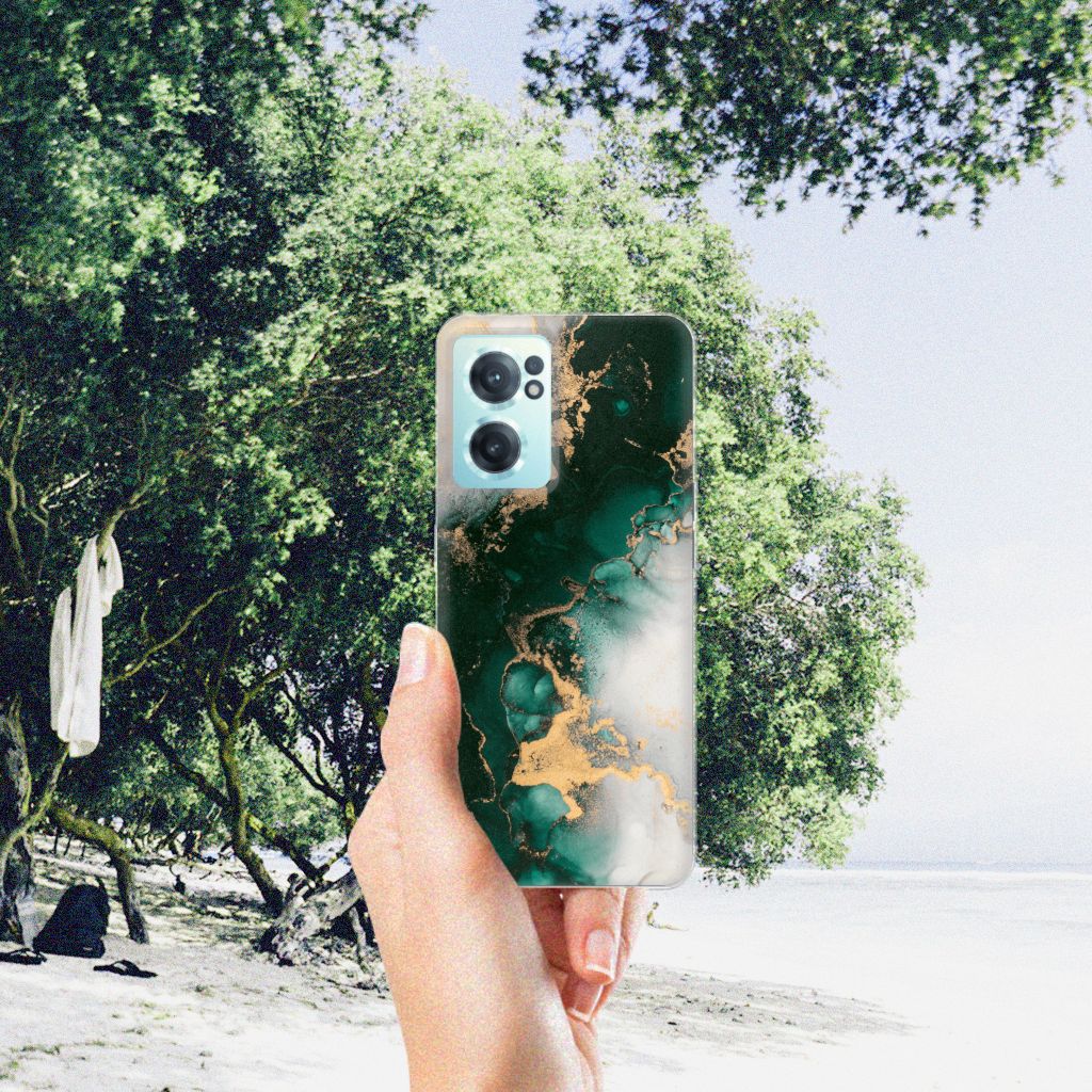 TPU Siliconen Hoesje voor OnePlus Nord CE 2 5G Marmer Groen B2C Telecom