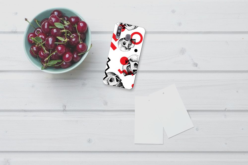 Silicone Back Case Samsung Galaxy M30 Skull Red