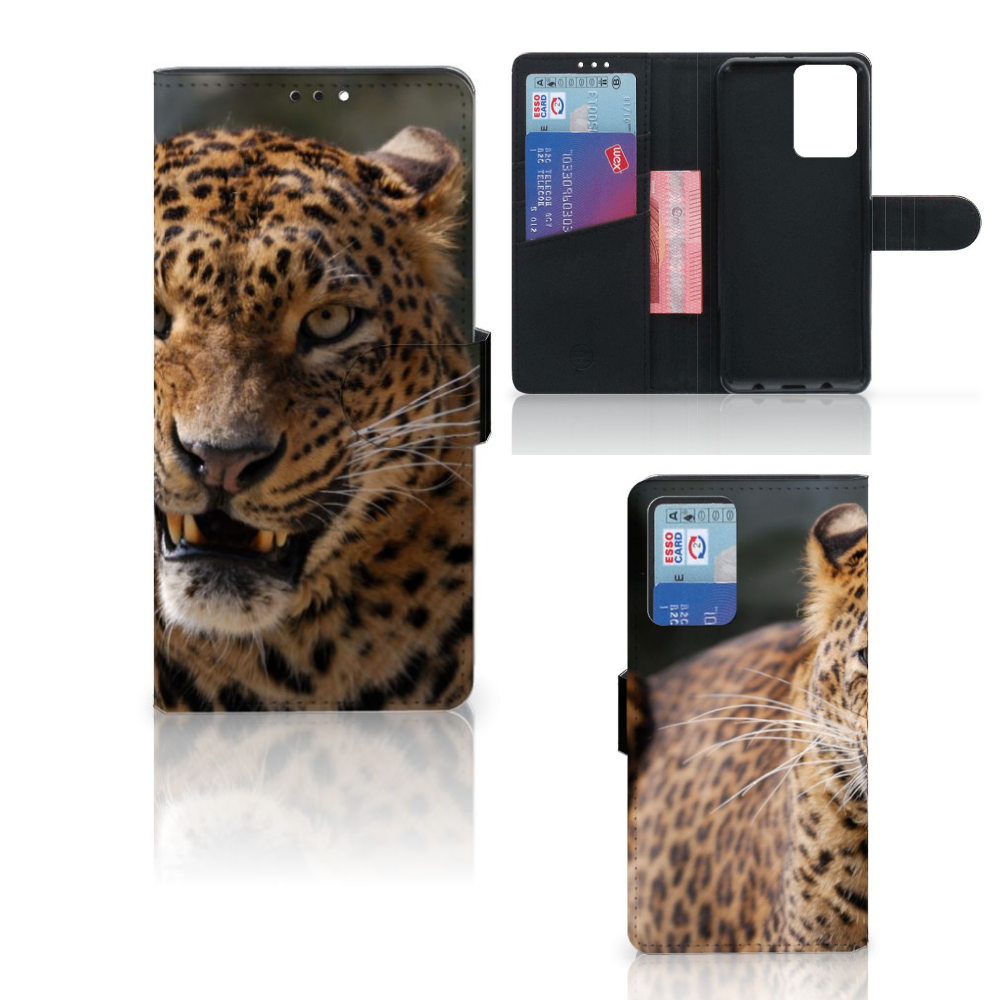 Xiaomi Redmi Note 10 Pro Telefoonhoesje met Pasjes Luipaard