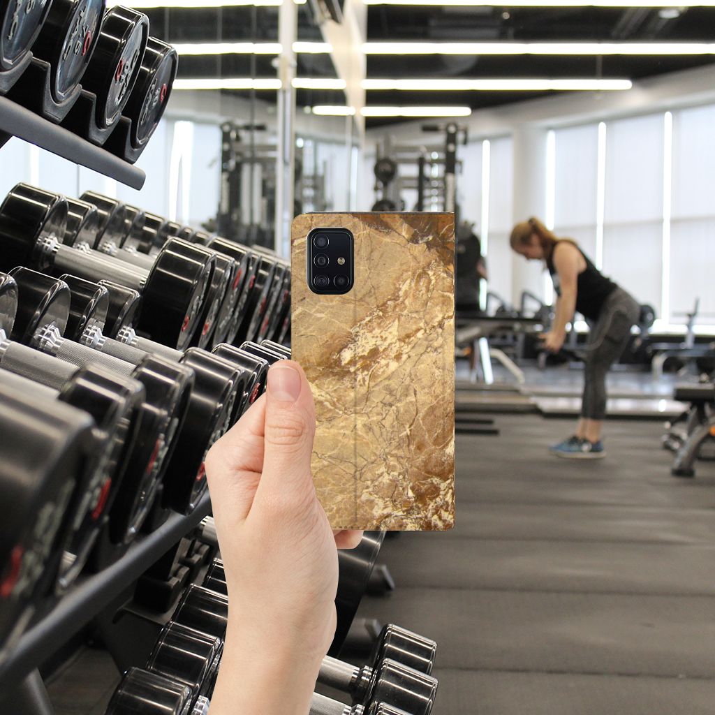 Samsung Galaxy A51 Standcase Marmer Creme - B2C Telecom