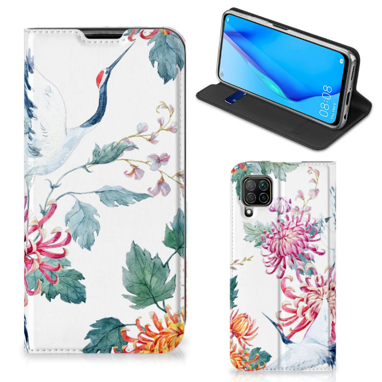 Huawei P40 Lite Hoesje maken Bird Flowers