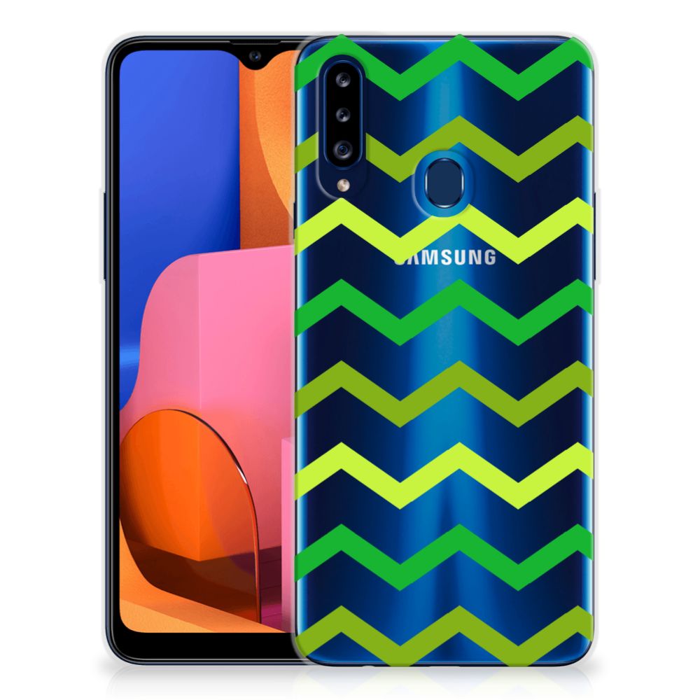 Samsung Galaxy A20s TPU bumper Zigzag Groen B2C Telecom