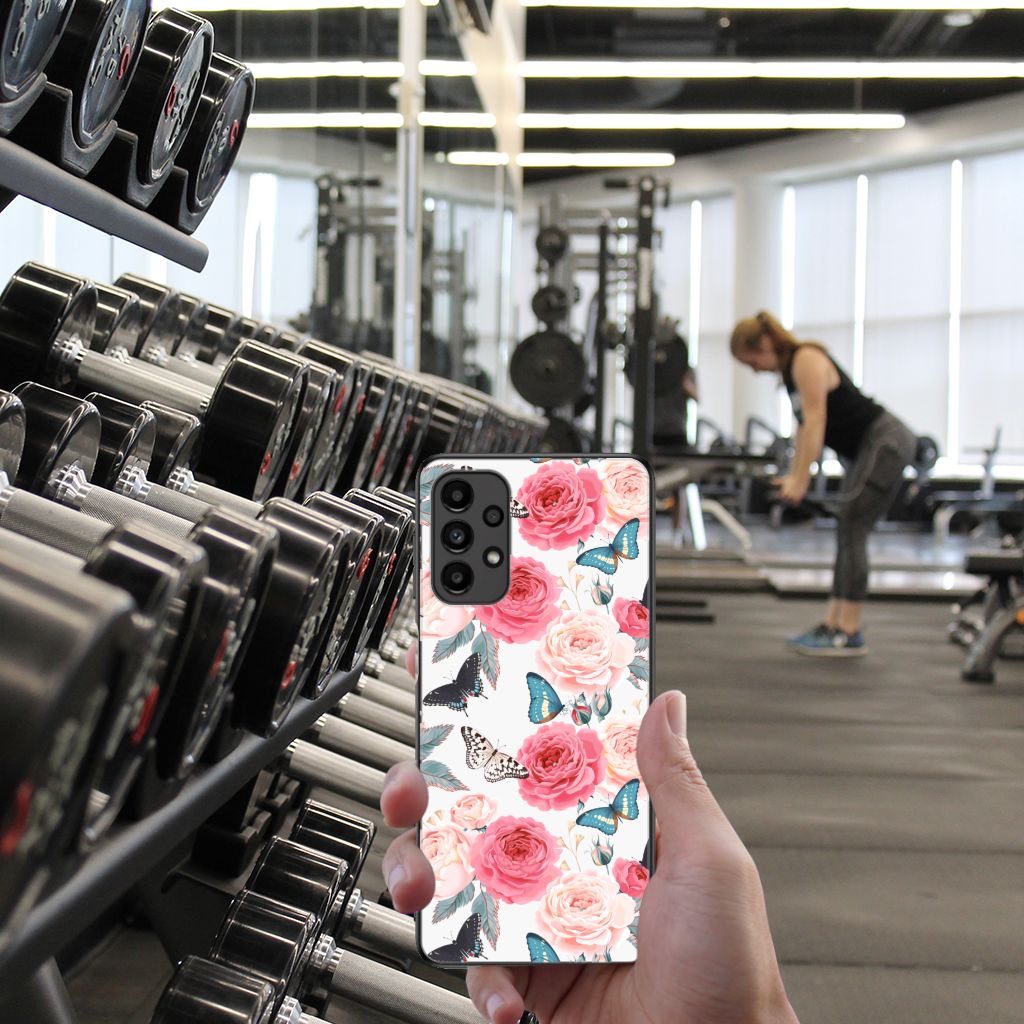 Samsung Galaxy A13 4G Bloemen Hoesje Butterfly Roses B2C Telecom