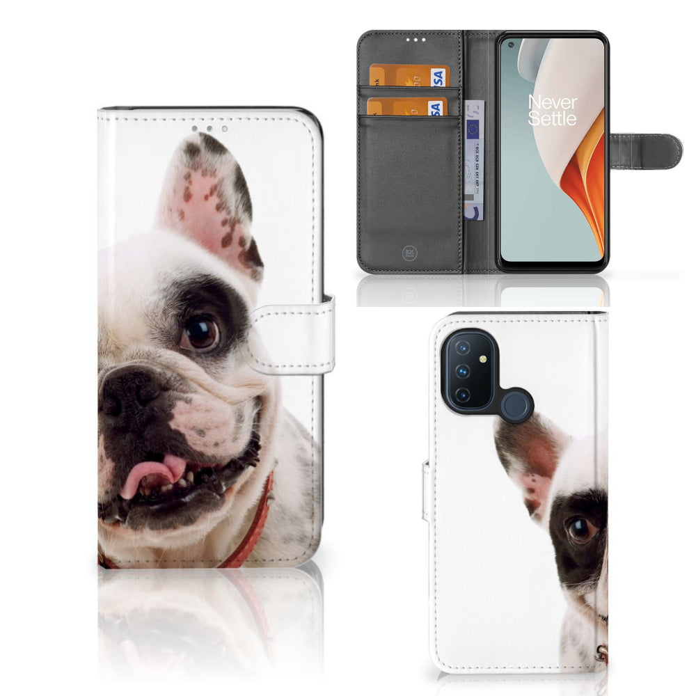 OnePlus Nord N100 Telefoonhoesje met Pasjes Franse Bulldog