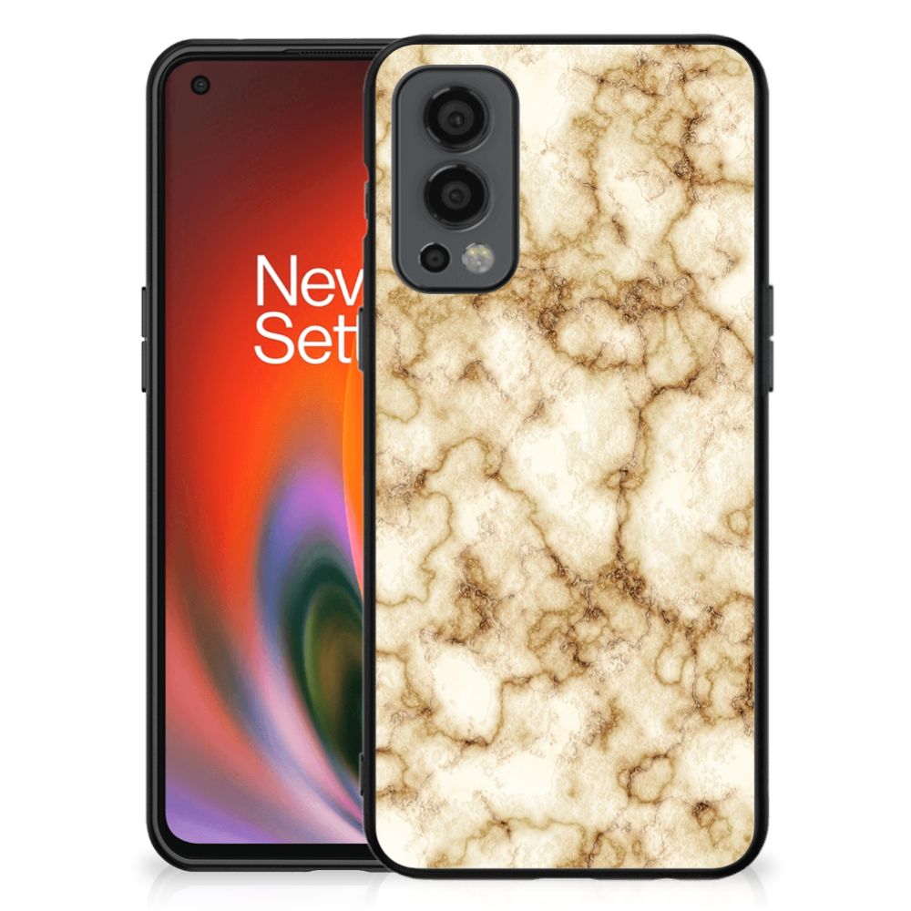OnePlus Nord 2 Marmeren Print Telefoonhoesje Marmer Goud