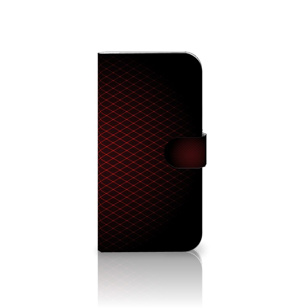 iPhone 16 Plus Telefoon Hoesje Geruit Rood met minimalistisch design en ruimte voor 3 pasjes