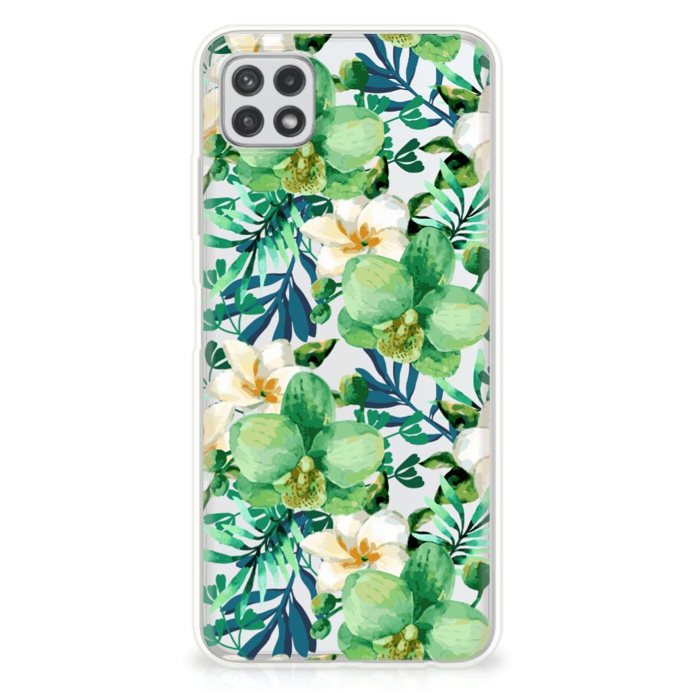 Samsung Galaxy A22 5G TPU Case Orchidee Groen