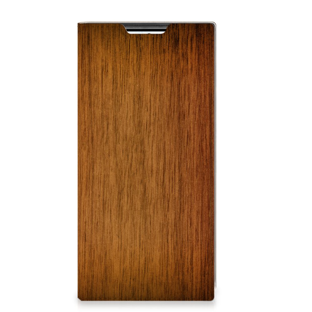 Samsung Galaxy S22 Ultra Book Wallet Case Donker Hout - B2C Telecom