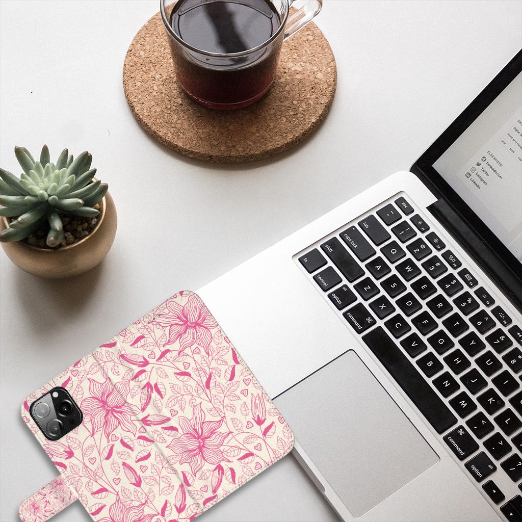 iPhone 13 Pro Max Hoesje Pink Flowers
