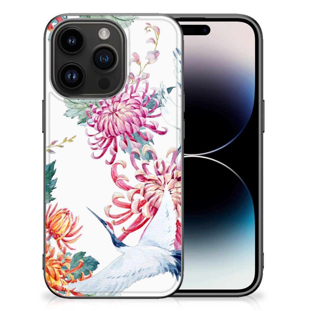 iPhone 15 Pro Dierenprint Telefoonhoesje Bird Flowers