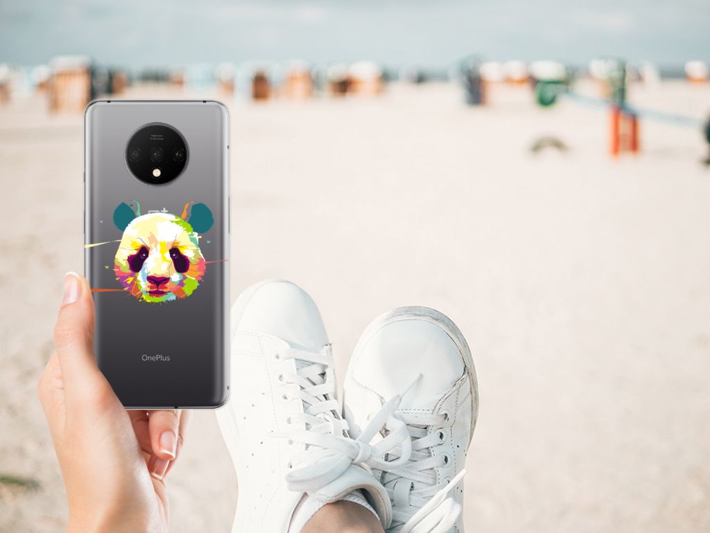 OnePlus 7T Telefoonhoesje met Naam Panda Color