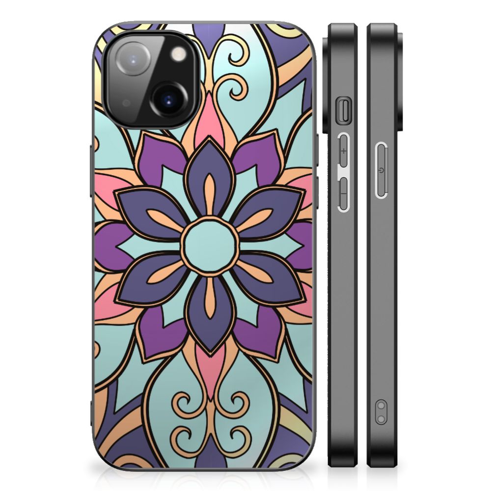 Apple iPhone 13 | iPhone 14 Bloemen Hoesje Purple Flower