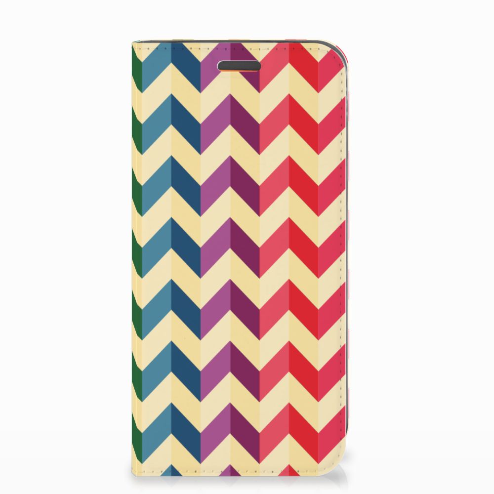 Motorola Moto E5 Play Hoesje met Magneet Zigzag Multi Color