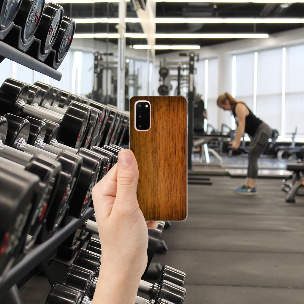 Samsung Galaxy S20 Bumper Hoesje Donker Hout B2C Telecom