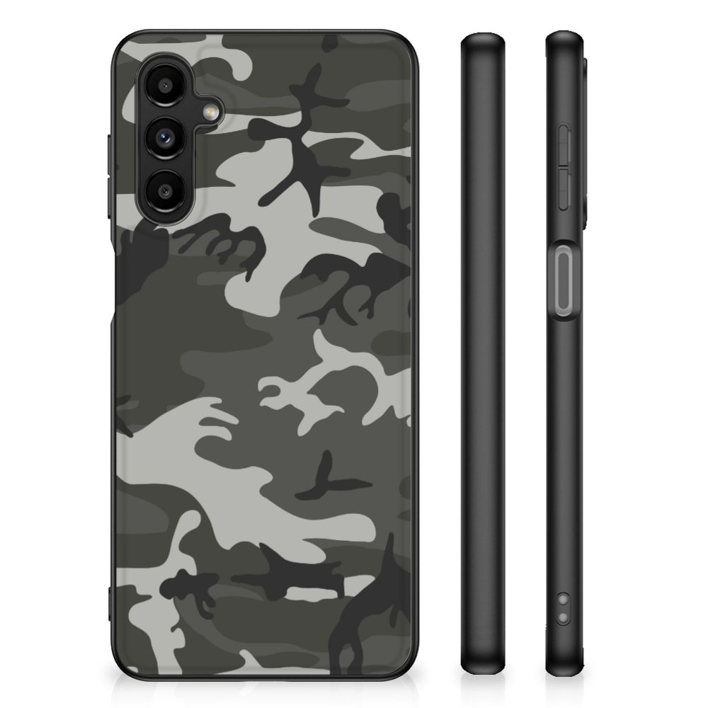 Samsung Galaxy A14 5G Back Case Army Light in camouflage design, side and back views, sleek TPU material.