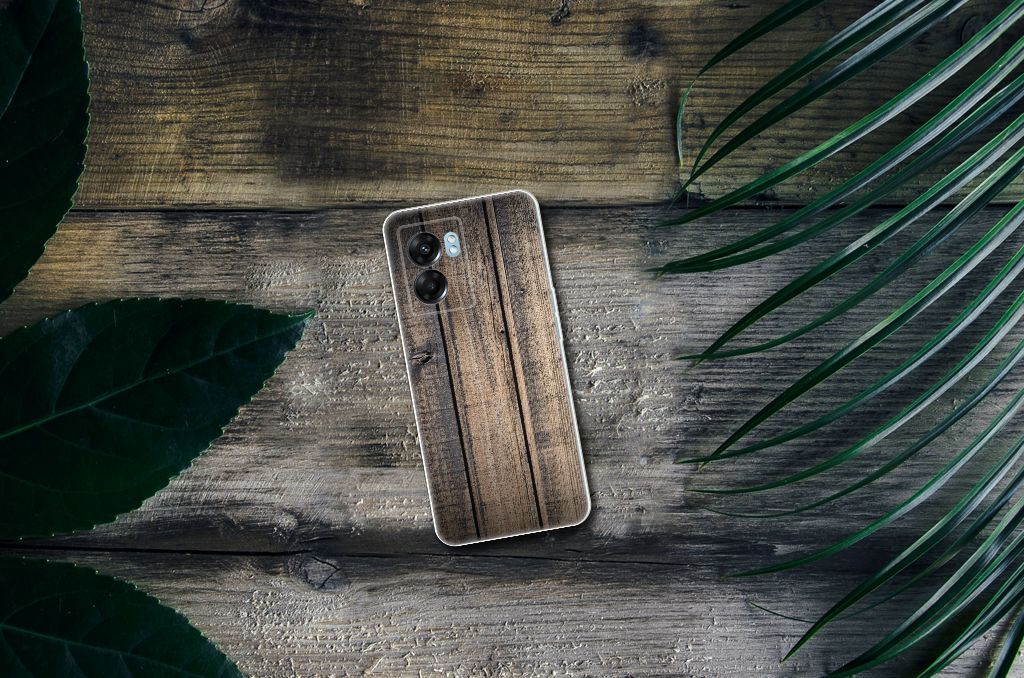 OPPO A77 | A57 5G Bumper Hoesje Steigerhout B2C Telecom